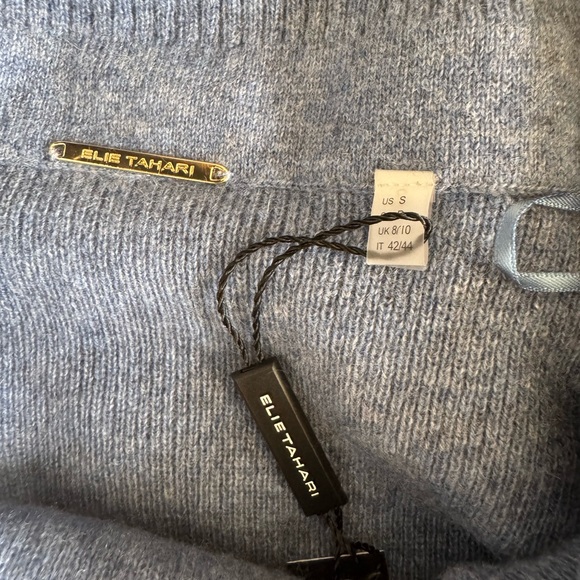 Heritage Sofia Cashmere Elegant Blue Off-Shoulder Dress - Picture 11 of 11